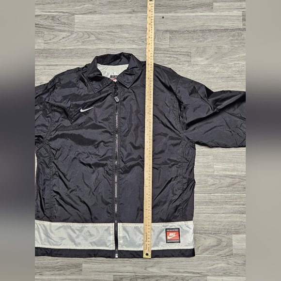 Vintage 90s Team Nike Sport White Tag Black Windbreaker Jacket Youth L Adult S/M - Picture 10 of 12